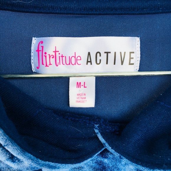 Blue Long Sleeve Hoodie with Velvet Top - Picture 3 of 5